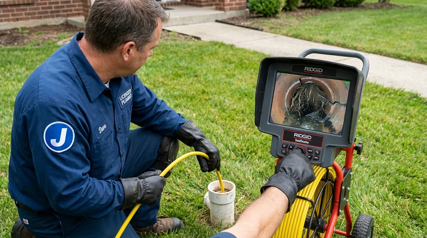 Sewer camera inspection being performed by Johns Plumbing LLC in Lone Star